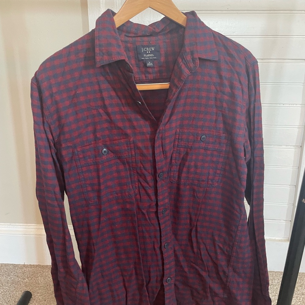 J. Crew Men's Red Plaid Shirt